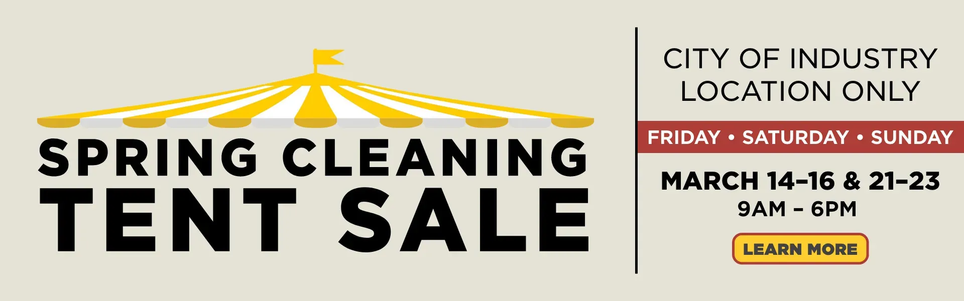 Spring Cleaning Tent Sale 2025